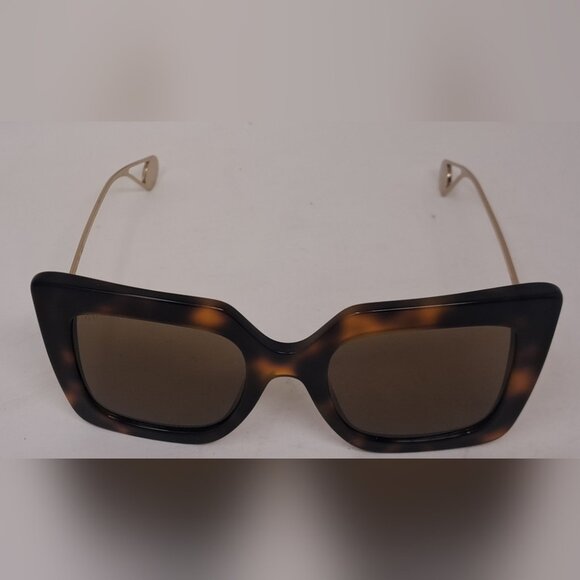 Gucci Women's Sunglasses Havana Gold Oversized Butterrfly GG0435S 003 51-22-140 - Picture 13 of 16